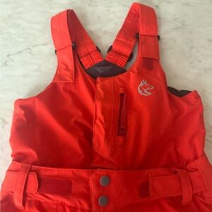 AKOVA Shred Dog Fire Orange Elevated Kids' Ski Bib/Pant Boys Size 6